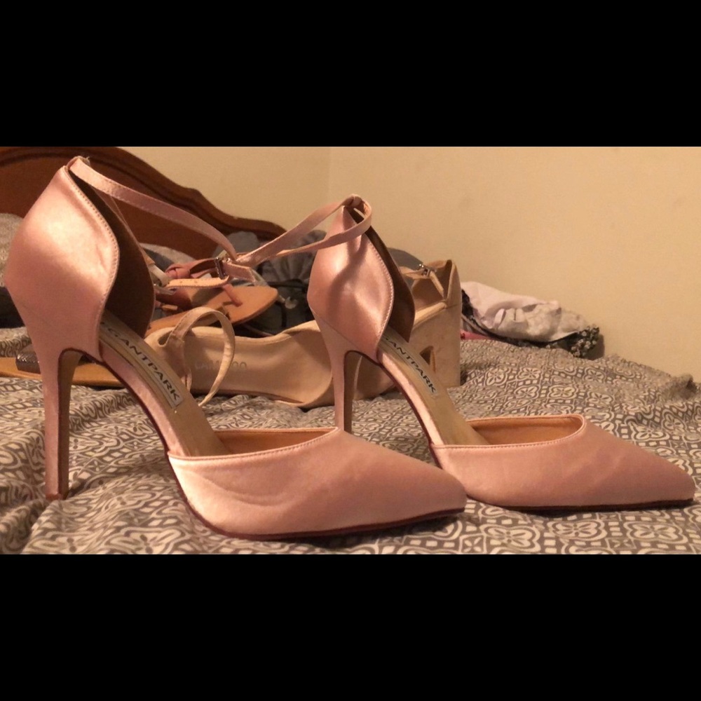 ELEGANTPARK Pointed Toe High Heels w/ Ankle Strap